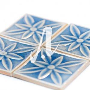 Gạch điểm 3D 10x10 hoa cánh nhỏ xanh coban