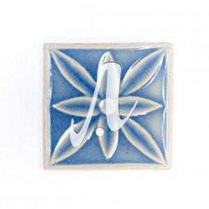 Gạch điểm 3D 10x10 hoa cánh nhỏ xanh coban