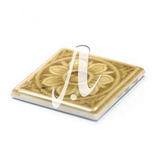 Gạch điểm 3D 10x10 hoa mai nổi hổ phách