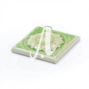 Gạch điểm 3D 10x10 hoa mai nổi xanh non