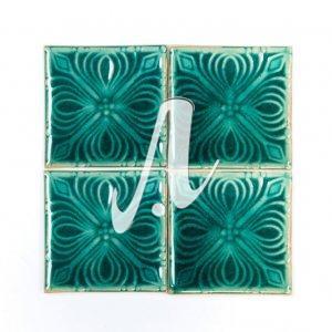 Gạch điểm 3D 10x10 hoa ngàn lớp xanh lục bảo