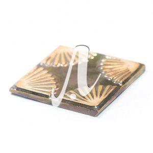 Gạch điểm 3D 10x10 lá cọ xanh đồng