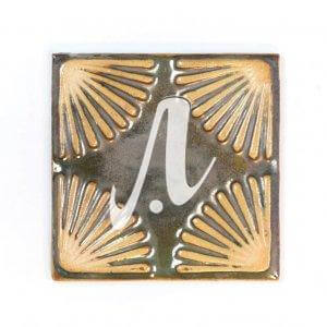 Gạch điểm 3D 10x10 lá cọ xanh đồng