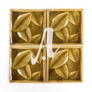 Gạch điểm 3D 10x10 lá hồng hổ phách