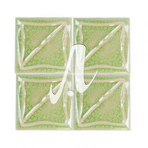 Gạch điểm 3D 10x10 vuông lượn xanh non