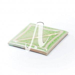 Gạch điểm 3D 10x10 vuông lượn xanh non