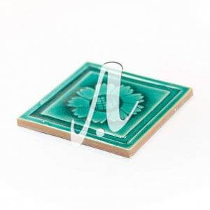 Gạch điểm 3D 15x15 hoa cúc xanh lục bảo