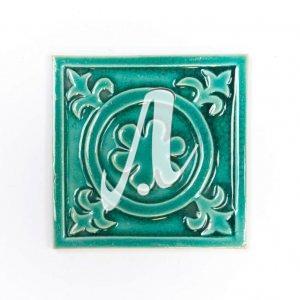 Gạch điểm 3D 15x15 hoa mai tròn xanh lục bảo