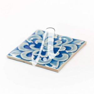 Gạch điểm 3D 15x15 hoa trái tim xanh coban