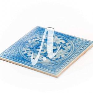 Gạch điểm 3D 15x15 lá nho xanh coban