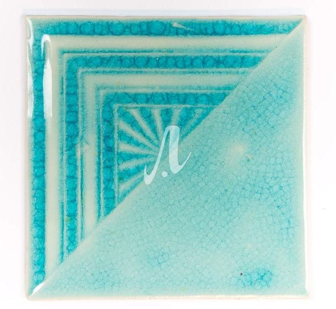 Gạch điểm 3D 20x20 hoa vuông xanh dương nhạt