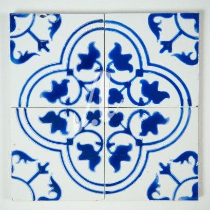 Gạch 3D Tây Ban Nha 10x10 xanh trắng mẫu 1