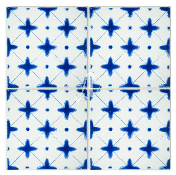 Gạch 3D Tây Ban Nha 10x10 xanh trắng mẫu 2