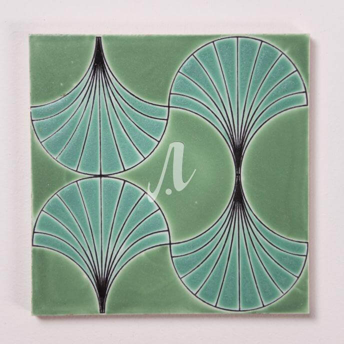 Gạch 3D Tây Ban Nha cỏ may mắn xanh lá cây 15x15 Gạch 3D Tây Ban Nha cỏ may mắn xanh lá cây 15x15