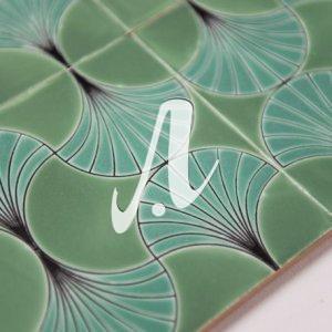 Gạch 3D Tây Ban Nha cỏ may mắn xanh lá cây 15x15