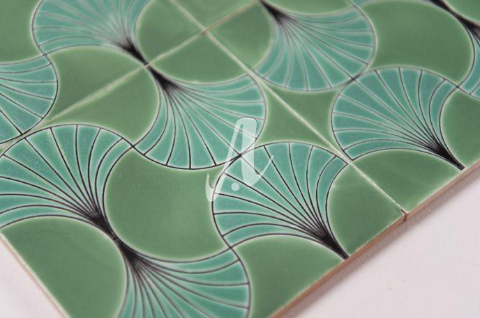 Gạch 3D Tây Ban Nha cỏ may mắn xanh lá cây 15x15 Gạch 3D Tây Ban Nha cỏ may mắn xanh lá cây 15x15