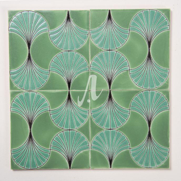 Gạch 3D Tây Ban Nha cỏ may mắn xanh lá cây 15x15 Gạch 3D Tây Ban Nha cỏ may mắn xanh lá cây 15x15