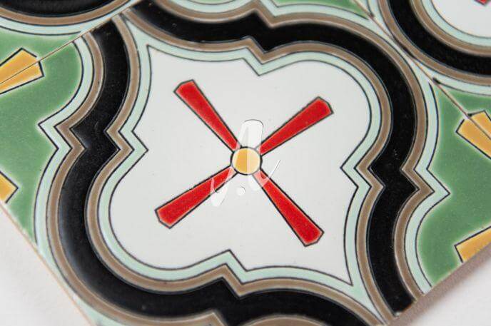 Gạch 3D Tây Ban Nha hình chuông đa màu 1 15x15 Gạch 3D Tây Ban Nha hình chuông đa màu 1 15x15