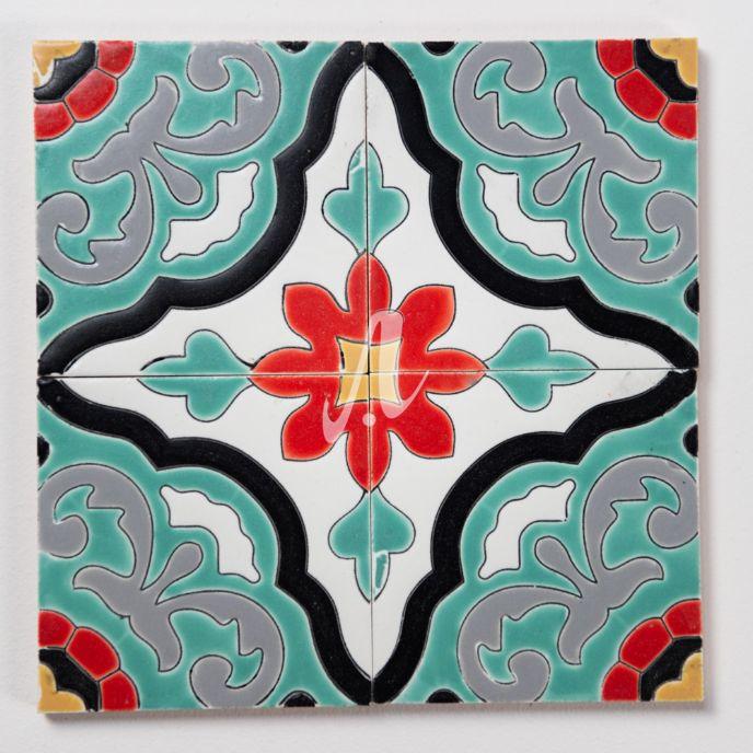 Gạch 3D Tây Ban Nha hoa đa màu 2 15x15