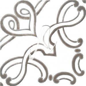 Gạch 3D Tây Ban Nha hoa dây nâu trắng 15x15