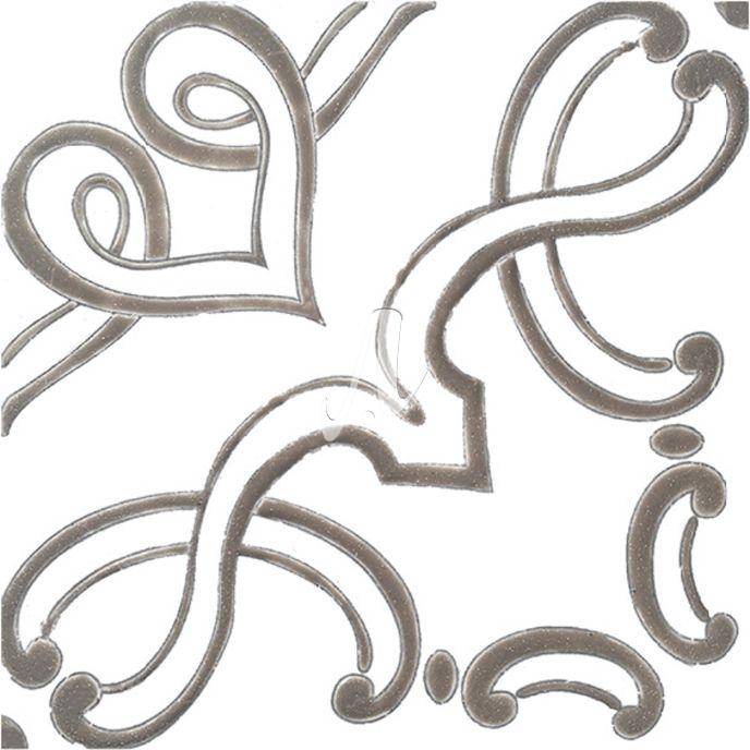 Gạch 3D Tây Ban Nha hoa dây nâu trắng 15x15