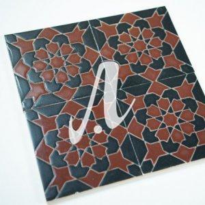 Gạch 3D Tây Ban Nha Moroccan đỏ đen 15x15