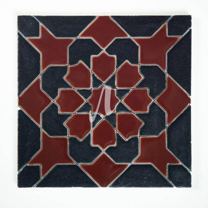 Gạch 3D Tây Ban Nha Moroccan đo đen 15x15