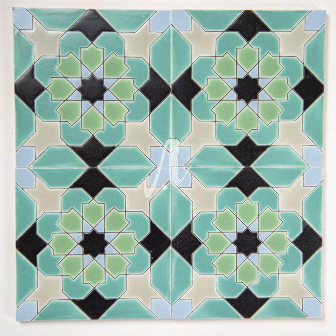 Gạch 3D Tây Ban Nha Moroccan xanh đen 15x15 Gạch 3D Tây Ban Nha Moroccan xanh đen 15x15