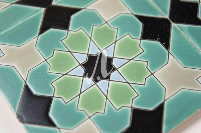 Gạch 3D Tây Ban Nha Moroccan xanh đen 15x15 Gạch 3D Tây Ban Nha Moroccan xanh đen 15x15