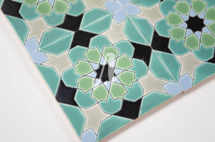Gạch 3D Tây Ban Nha Moroccan xanh đen 15x15 Gạch 3D Tây Ban Nha Moroccan xanh đen 15x15