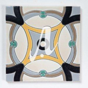 Gạch 3D Tây Ban Nha vòng tròn vàng ghi 15x15