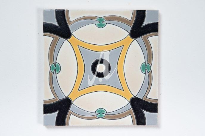 Gạch 3D Tây Ban Nha vòng tròn vàng ghi 15x15 Gạch 3D Tây Ban Nha vòng tròn vàng ghi 15x15