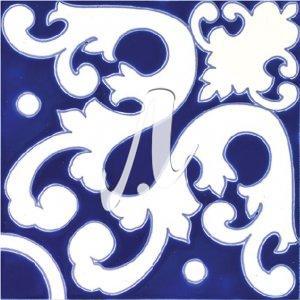 Gạch 3D Tây Ban Nha xanh trắng mẫu 4 20x20