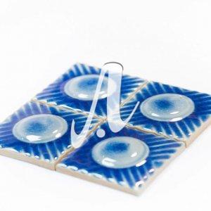 Gạch điểm 3D chấm tròn xanh coban 10x10