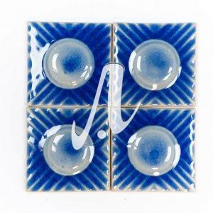 Gạch điểm 3D chấm tròn xanh coban 10x10