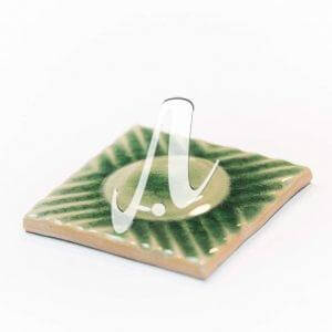 Gạch điểm 3D chấm tròn xanh lá đậm 10x10