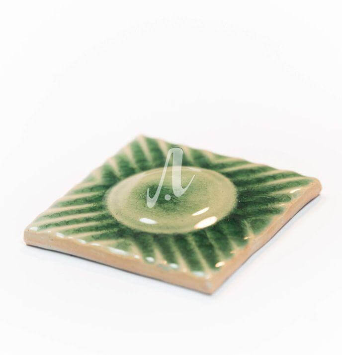 Gạch điểm 3D chấm tròn xanh lá đậm 10x10 Gạch điểm 3D chấm tròn xanh lá đậm 10x10