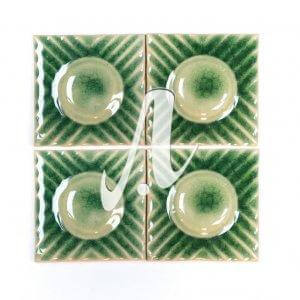 Gạch điểm 3D chấm tròn xanh lá đậm 10x10