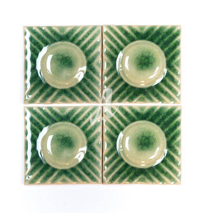Gạch điểm 3D chấm tròn xanh lá đậm 10x10 Gạch điểm 3D chấm tròn xanh lá đậm 10x10