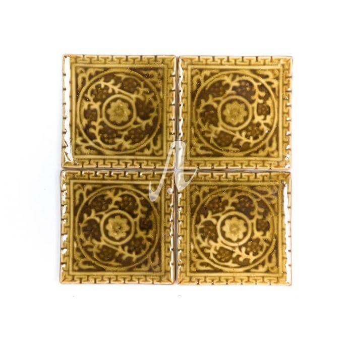 Gạch điểm 3D hoa chùm hổ phách 10x10 Gạch điểm 3D hoa chùm hổ phách 10x10