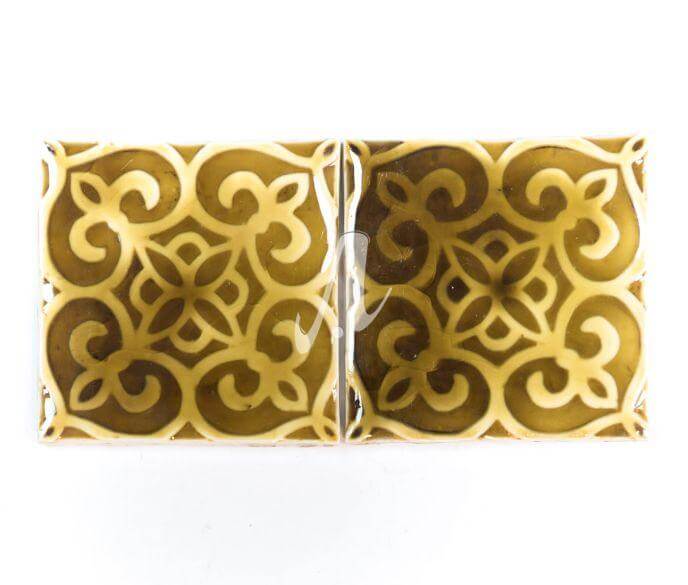 Gạch điểm 3D hoa rối hổ phách 10x10 Gạch điểm 3D hoa rối hổ phách 10x10