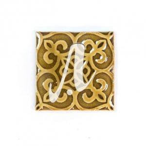 Gạch điểm 3D hoa rối hổ phách 10x10