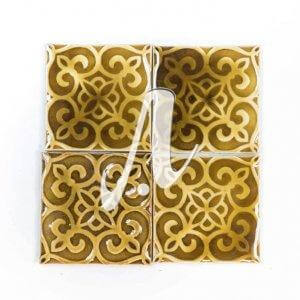 Gạch điểm 3D hoa rối hổ phách 10x10