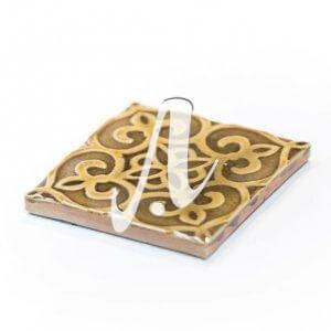 Gạch điểm 3D hoa rối hổ phách 10x10