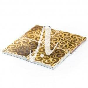 Gạch điểm 3D hoa rối hổ phách 10x10