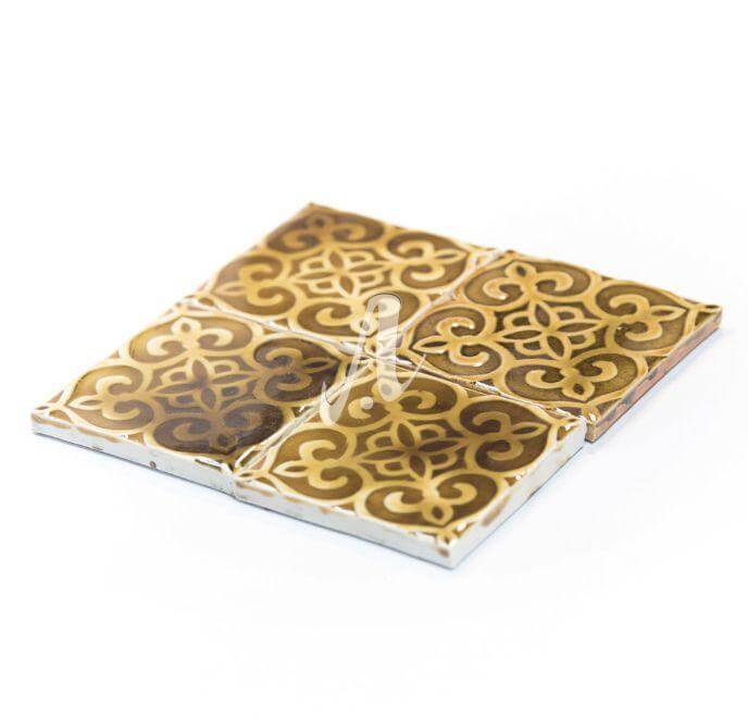 Gạch điểm 3D hoa rối hổ phách 10x10 Gạch điểm 3D hoa rối hổ phách 10x10