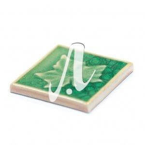 Gạch điểm 3D lá phong xanh cỏ úa 10x10