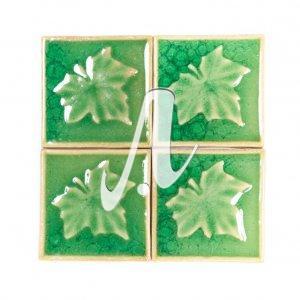 Gạch điểm 3D lá phong xanh cỏ úa 10x10