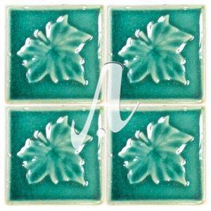 Gạch điểm 3D lá phong xanh lục bảo 10x10