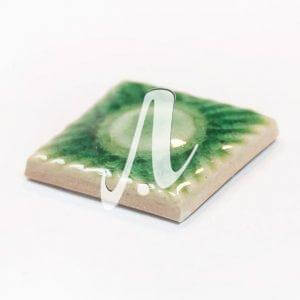 Gạch điểm 3D chấm tròn xanh non 5x5